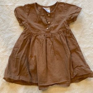 Camel Linen Cotton Dress